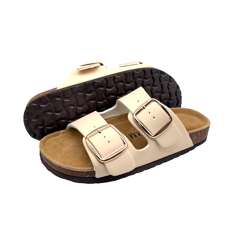 Custom Two-Buckle Cork Slide Slippers Wholesale