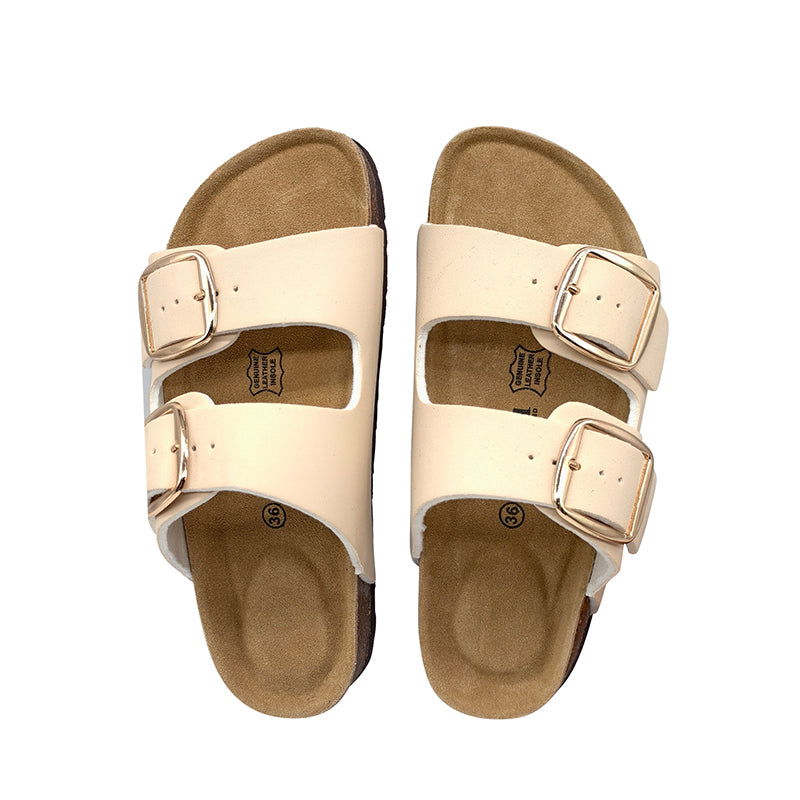 Custom Two-Buckle Cork Slide Slippers Wholesale