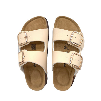 Custom Two-Buckle Cork Slide Slippers Wholesale