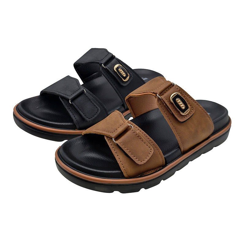Wholesale Men's Two Strap Slide Sandals with Custom Logo | OEM Footwear Manufacturer