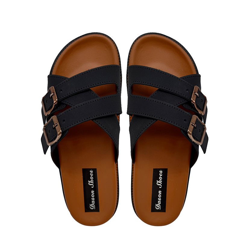 OEM PU Upper X-Band Slider Slippers | Two Buckles Ladies Casual Slides for Bulk Order