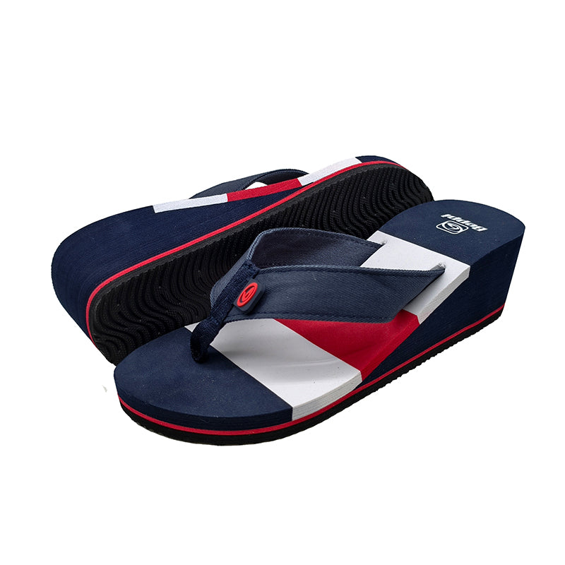 Custom Denim Strap EVA Wedge Flip Flops for Wholesale Women Sandals