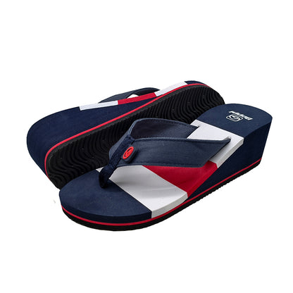 Custom Denim Strap EVA Wedge Flip Flops for Wholesale Women Sandals