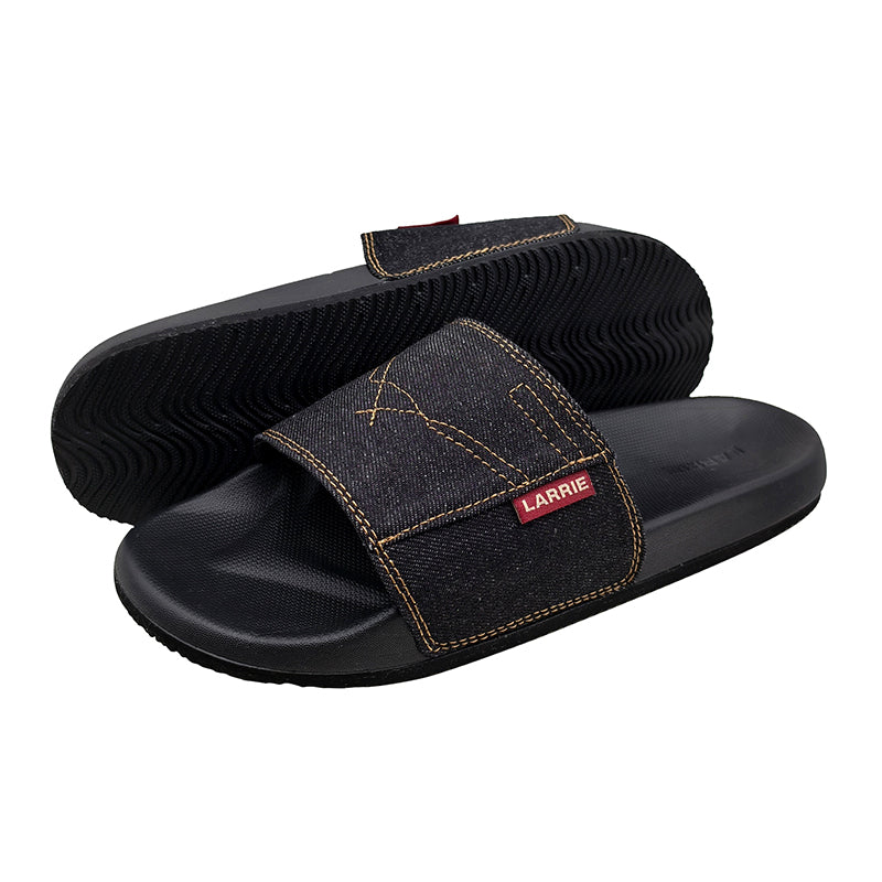Men's Denim Slide Sandals Custom Logo | Non-Slip EVA Rubber Sole Bulk