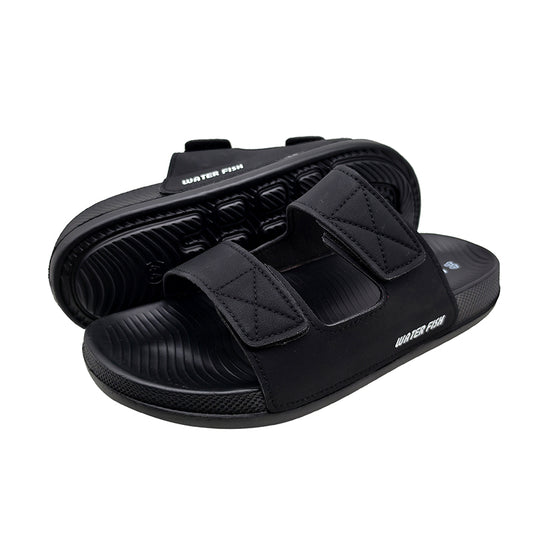 OEM Men's Double Strap PU Slide Sandals with Custom Logo