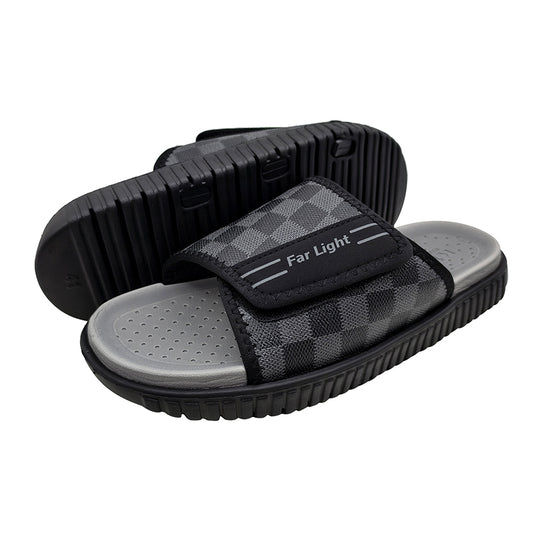 Wholesale Men's Slide Sandals Adjustable Strap Casual Summer Slippers with Non Slip Sole