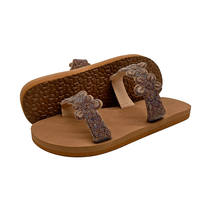 Wholesale Women's Rhinestone Flower Slide Sandals OEM ODM Factory Supplier