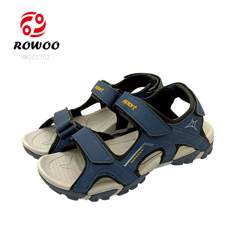 Customized summer velcro anket self sticker men sandals slippers