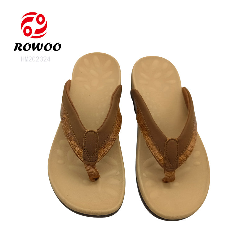 new modal leather strap luxury wedge flat comfortable  fashion flipflops for women