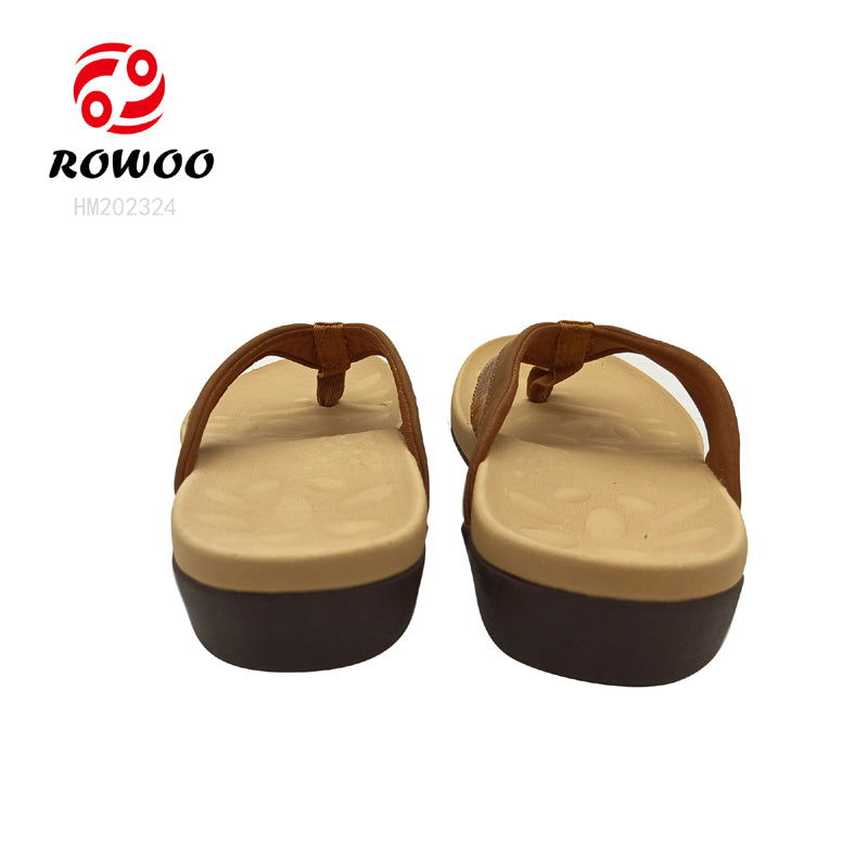new modal leather strap luxury wedge flat comfortable  fashion flipflops for women
