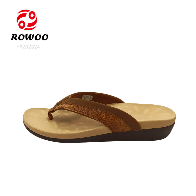 new modal leather strap luxury wedge flat comfortable  fashion flipflops for women